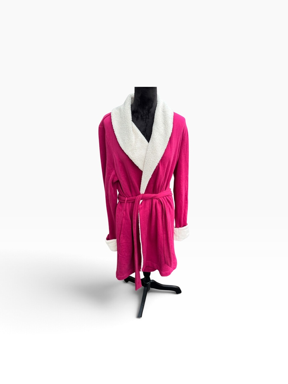Victoria’s Secret Women's Fuchsia Sherpa-Trim Robe Soft Lounge XL